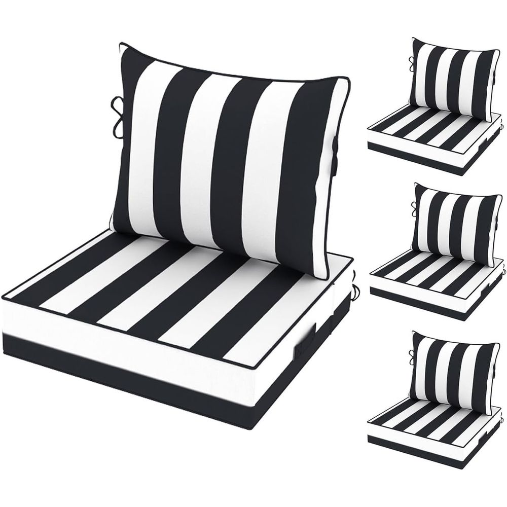 Outdoor Furniture Cushions 22 X 24 - Water-Resistant Outdoor Seat Cushions Set of