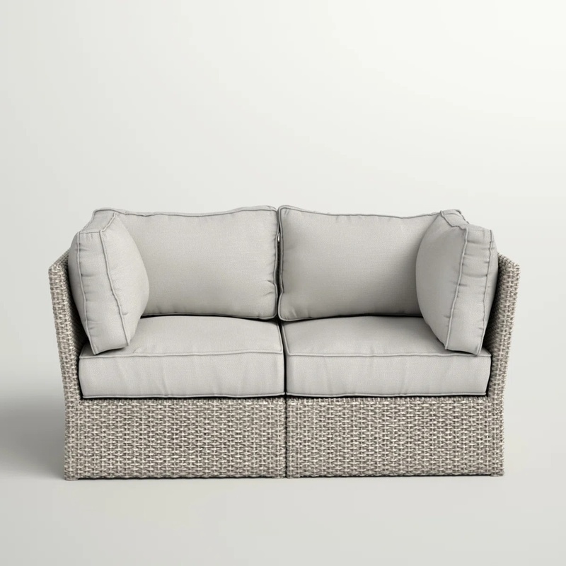 Outdoor Furniture Loveseat - Outdoor Wicker Loveseat with Cushions –