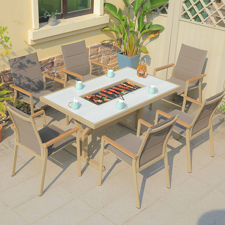 Outdoor Furniture With Fire Pit Table - Hot Sale Cast Aluminum Fire Pit