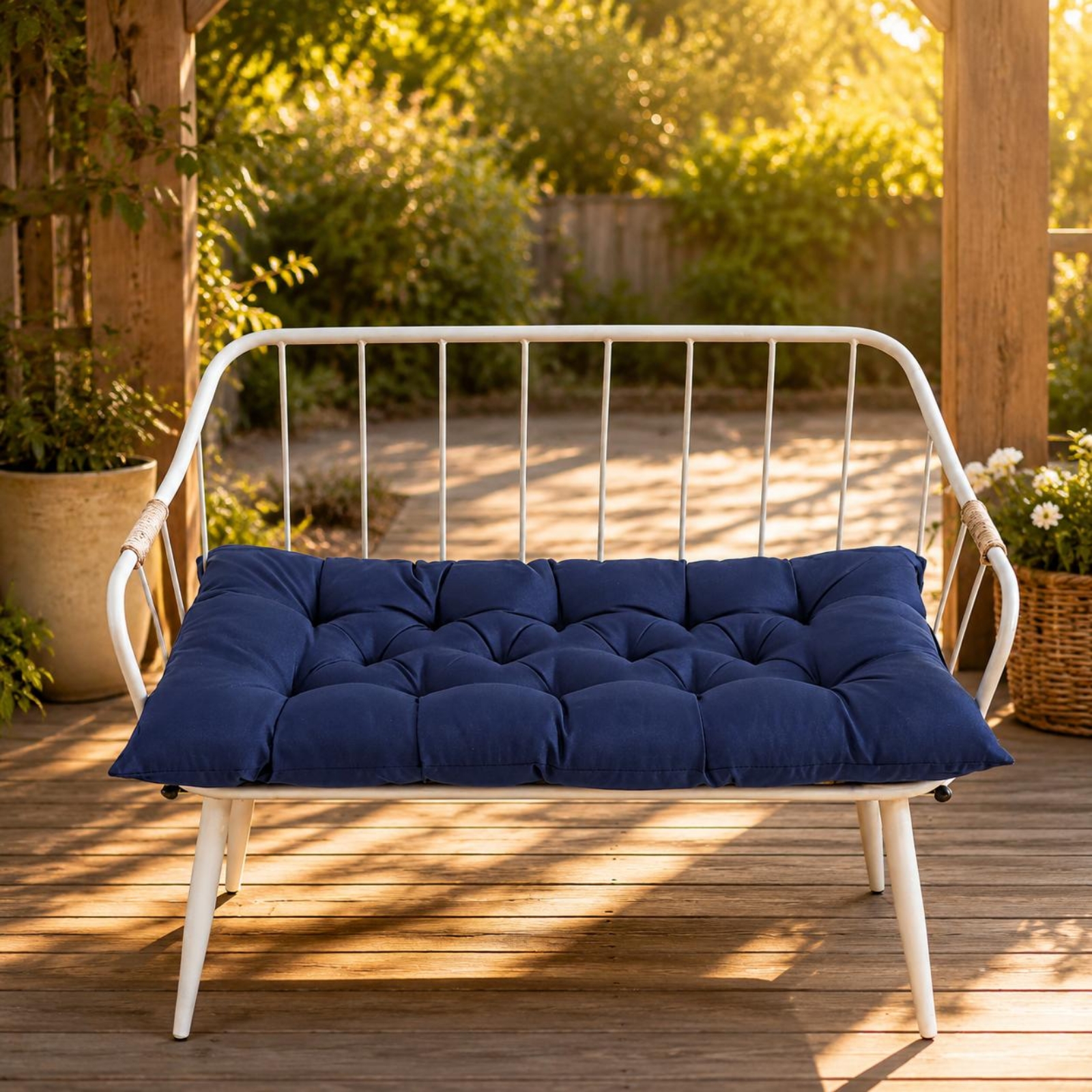 Outdoor Furniture Fabric - Waterproof Bench Cushion Sunproof Garden Bench
