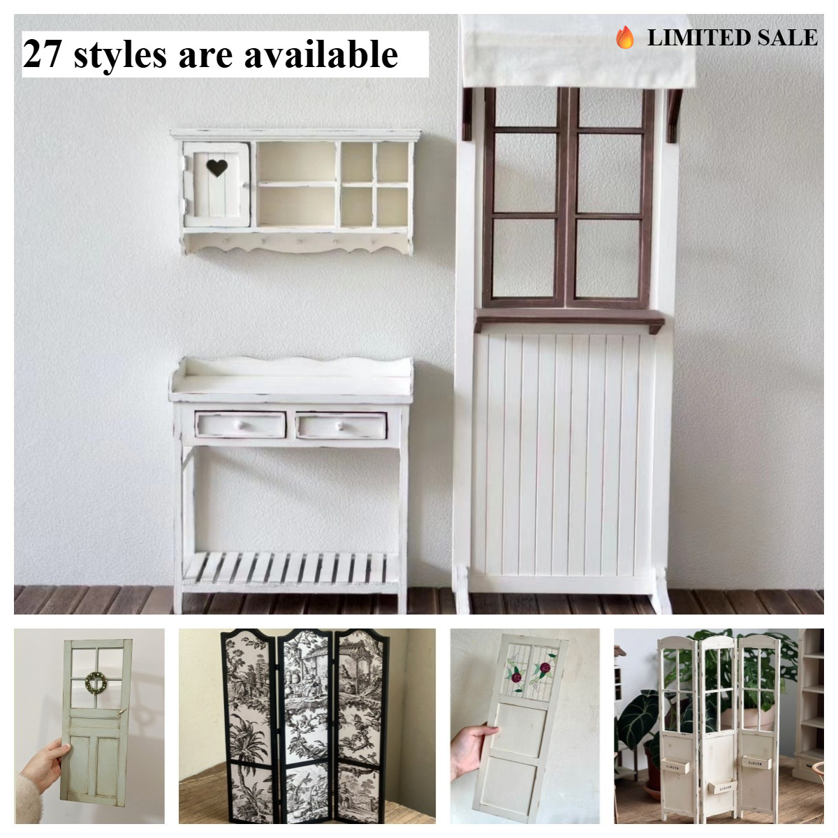 Outdoor Furniture Sales - Rustic Miniature Room Divider Screen Vintage