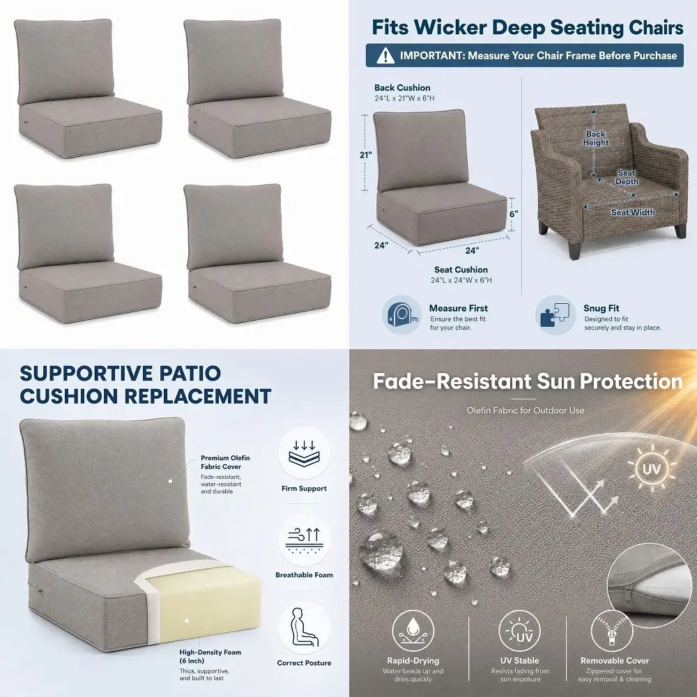 Outdoor Furniture Cushions 22 X 24 - Outdoor Seat Cushions 4Piece Set 22