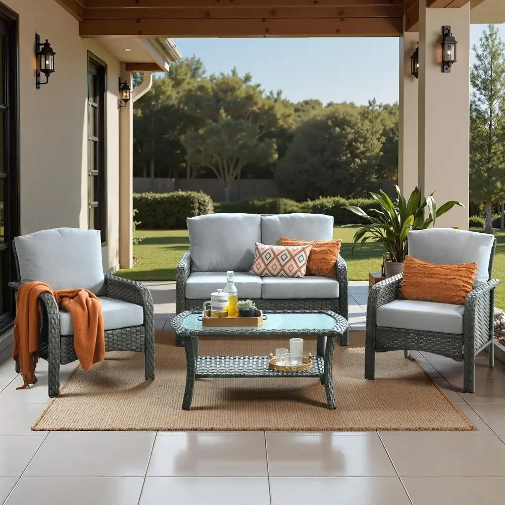 All-Weather Rattan Outdoor Fur - Outdoor Furniture Loveseat ulasan dan harga