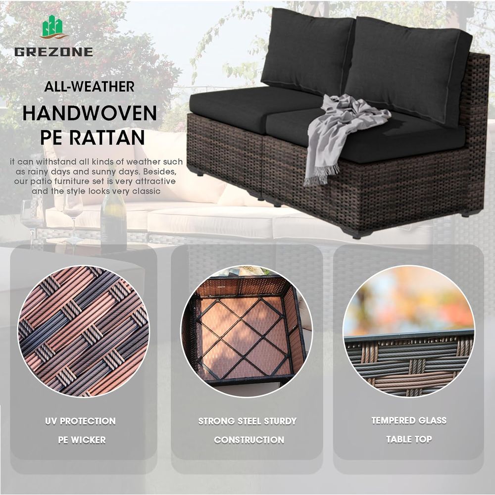 13-Piece Outdoor Sectional Pat - Outdoor Furniture With Fire Pit Table ulasan dan harga