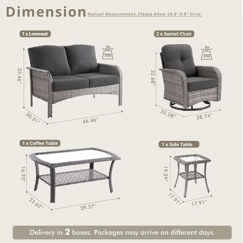 5-Piece Outdoor Patio Furnitur - Outdoor Furniture Loveseat ulasan dan harga