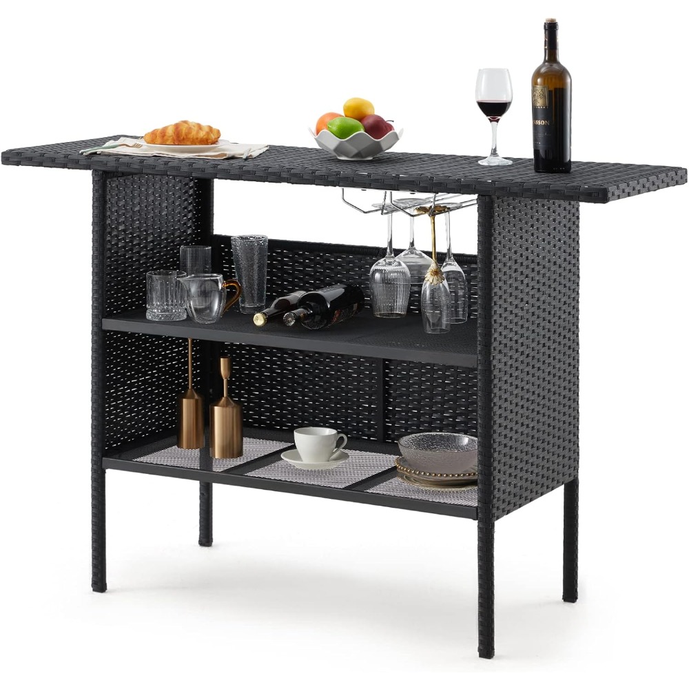 Outdoor Patio Wicker Bar Count - Outdoor Furniture With Fire Pit Table ulasan dan harga