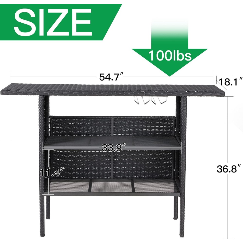Outdoor Patio Wicker Bar Count - Outdoor Furniture With Fire Pit Table ulasan dan harga