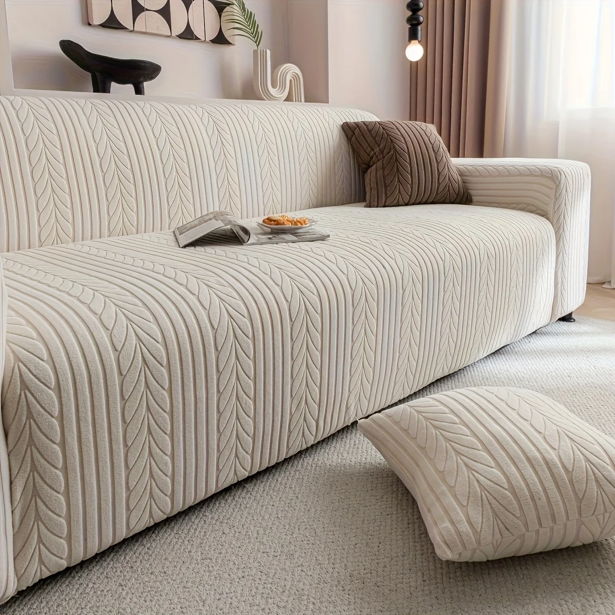 us1 Striped Sofa Cover, Washab - Outdoor Furniture Fabric ulasan dan harga
