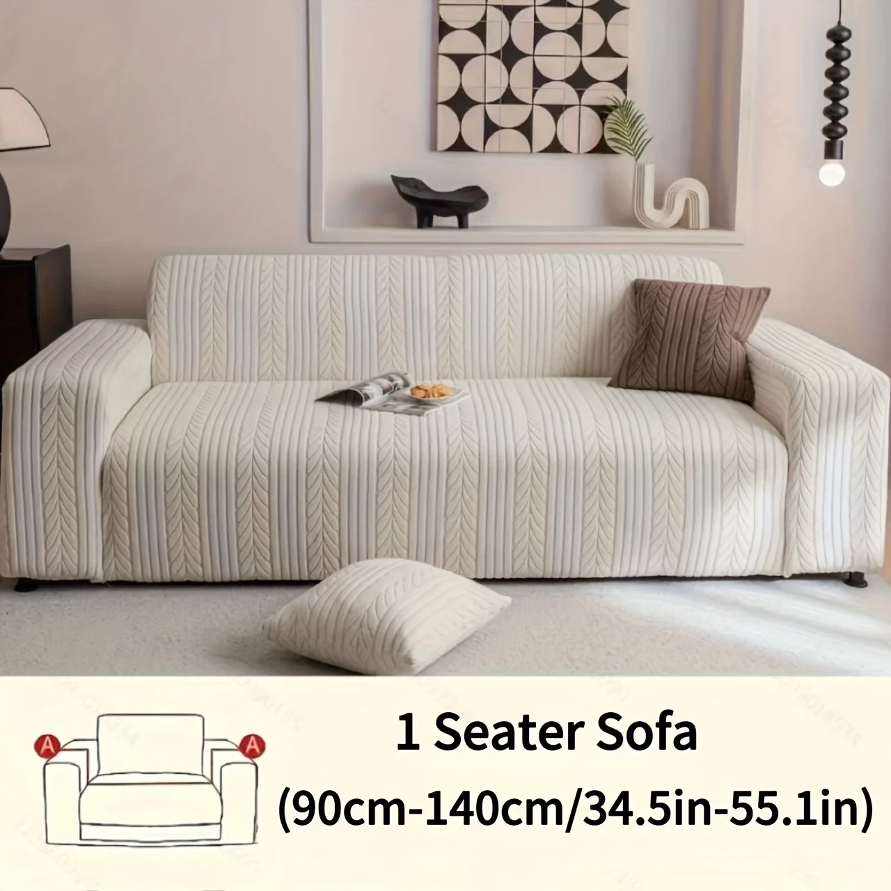 us1 Striped Sofa Cover, Washab - Outdoor Furniture Fabric ulasan dan harga