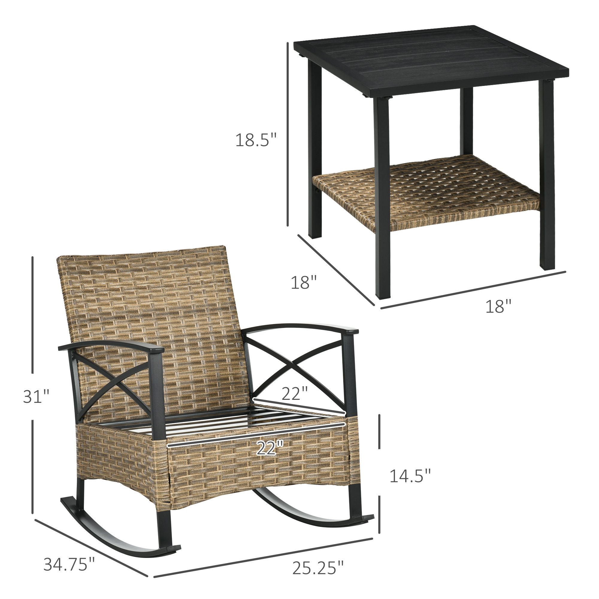 3 Pieces Patio Set w/ Cushions - Outdoor Furniture Cushions 22 X 22 ulasan dan harga
