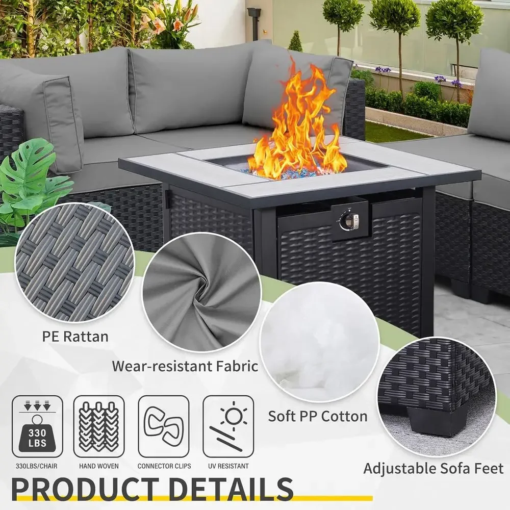 5-Piece Outdoor Patio Furnitur - Outdoor Furniture With Fire Pit Table ulasan dan harga