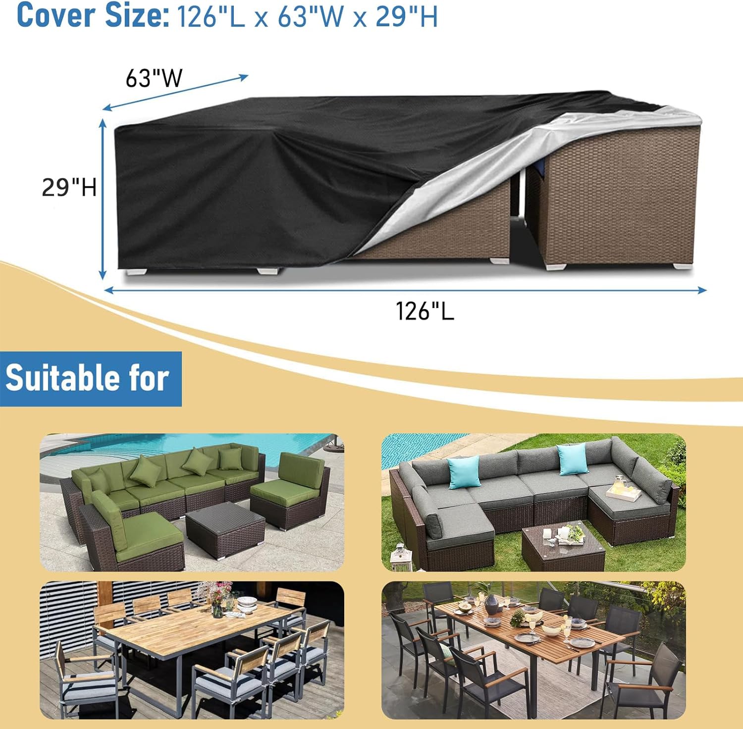 Heavy Duty Waterproof Patio Fu - Outdoor Furniture Fabric ulasan dan harga