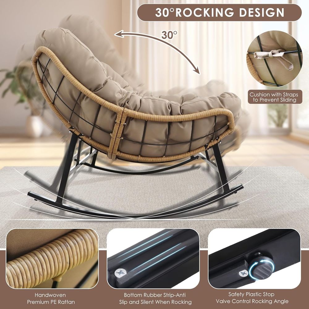 Double Rocking Chairs, Oversiz - Outdoor Furniture Loveseat ulasan dan harga