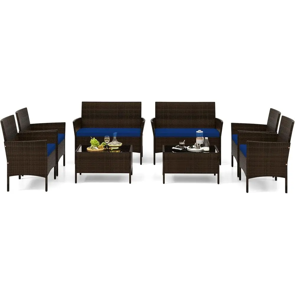 8-Piece Outdoor Rattan Patio F - Outdoor Furniture Loveseat ulasan dan harga
