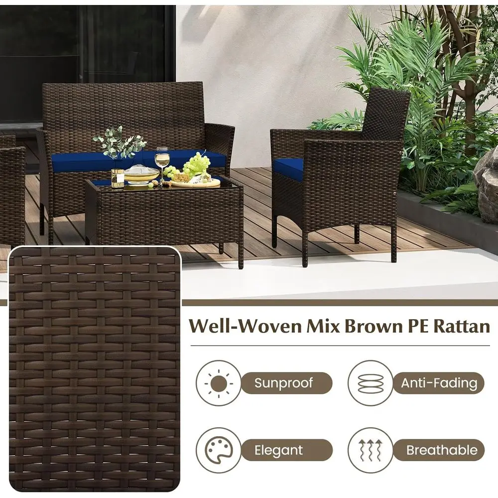 8-Piece Outdoor Rattan Patio F - Outdoor Furniture Loveseat ulasan dan harga