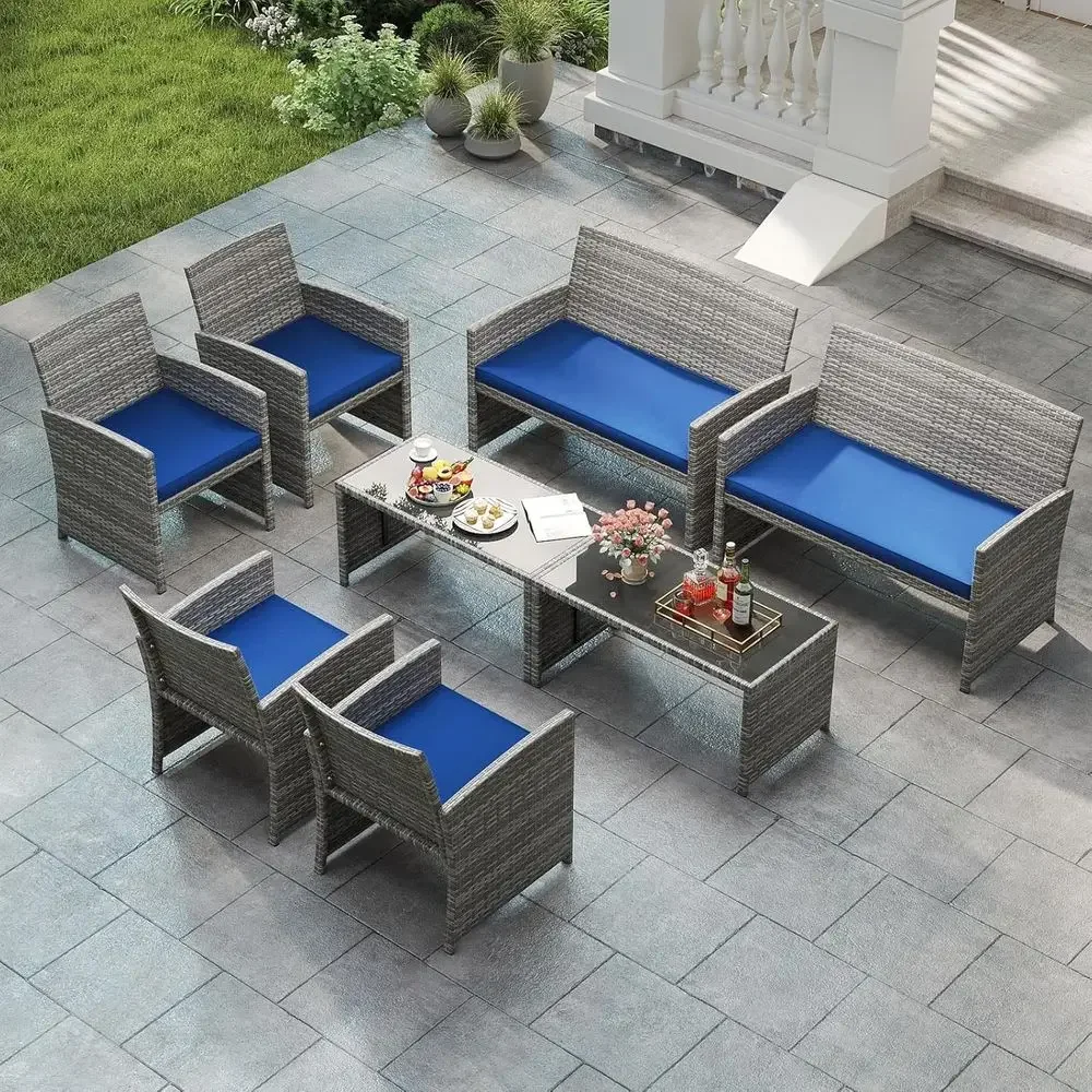 8-Piece Outdoor Wicker Furnitu - Outdoor Furniture Loveseat ulasan dan harga