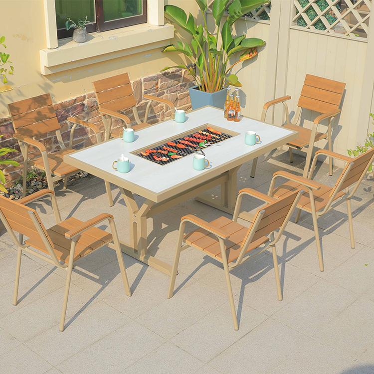 Hot Sale Cast Aluminum Fire Pi - Outdoor Furniture With Fire Pit Table ulasan dan harga