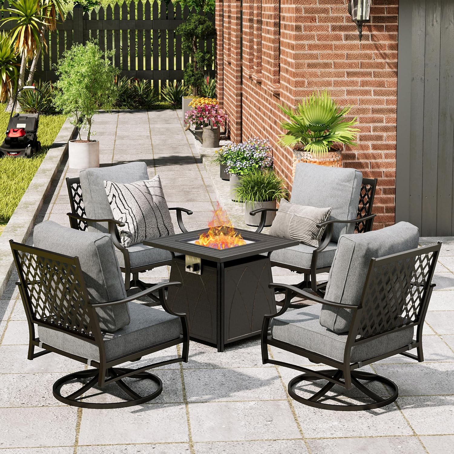 Patio Furniture Set with Fire  - Outdoor Furniture With Fire Pit Table ulasan dan harga