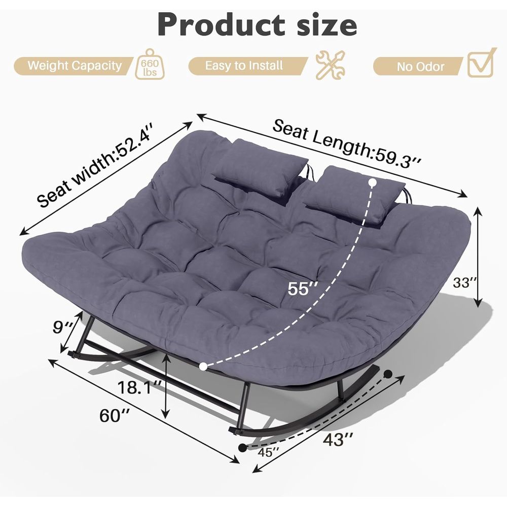 Double Outdoor Rocking Lovesea - Outdoor Furniture Loveseat ulasan dan harga