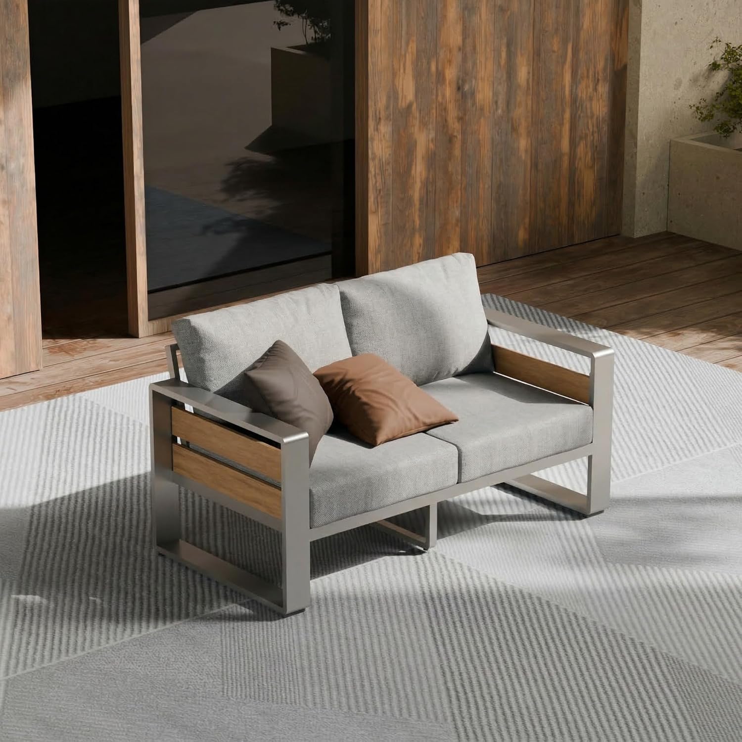 Outside Aluminum Lawn Furnitur - Outdoor Furniture Loveseat ulasan dan harga
