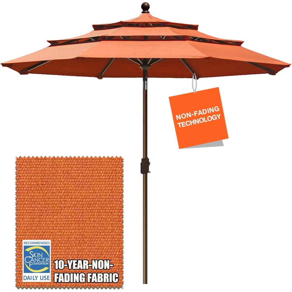 USA 9Ft 3 Tiers Market Umbrell - Outdoor Furniture Year Round ulasan dan harga