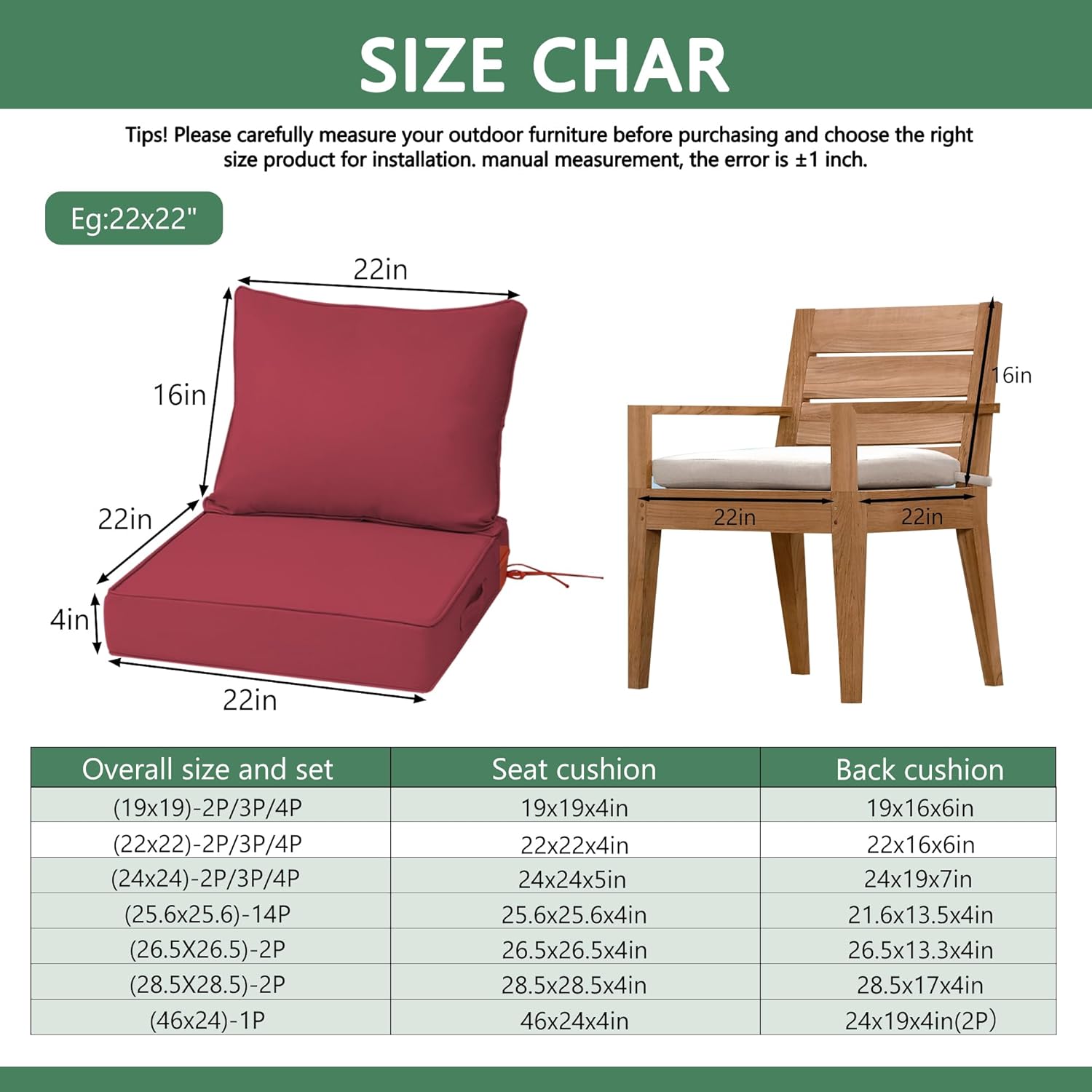 Outdoor Chair Cushions 4 Set,  - Outdoor Furniture Cushions 22 X 22 ulasan dan harga