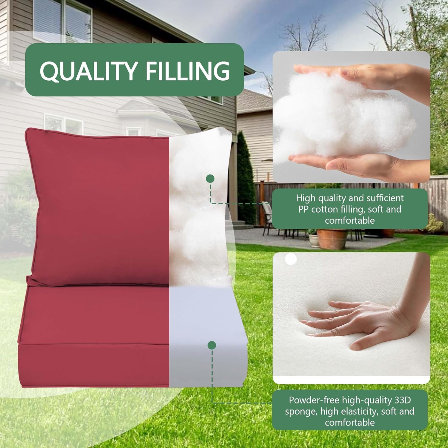 Outdoor Chair Cushions 4 Set,  - Outdoor Furniture Cushions 22 X 22 ulasan dan harga