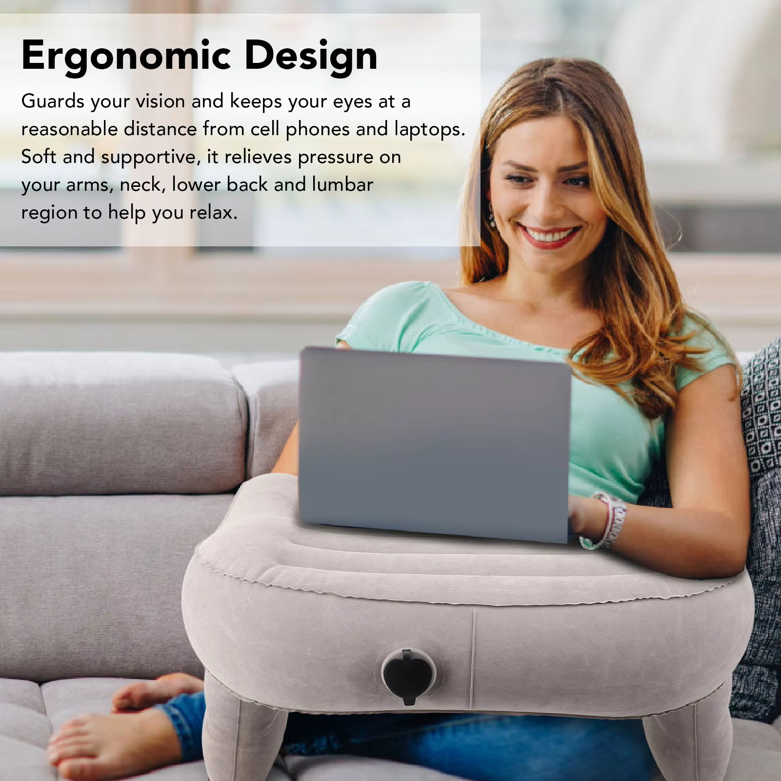 Inflatable Lap Desk Pillow Inf - Outdoor Furniture Sales ulasan dan harga