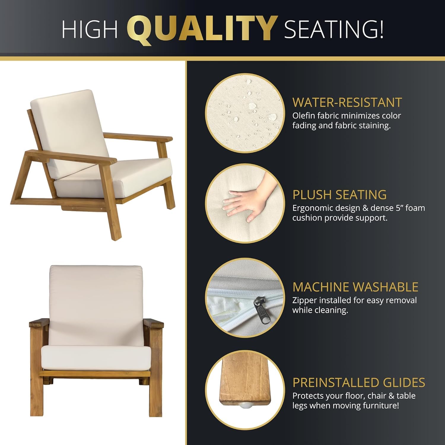 4-Piece Deep Seating Teak Pati - Outdoor Furniture Loveseat ulasan dan harga