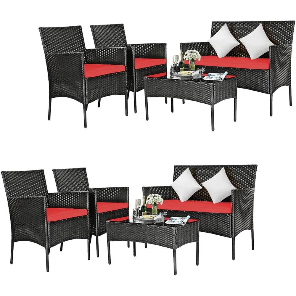 8-Piece Rattan Outdoor Furnitu - Outdoor Furniture Loveseat ulasan dan harga