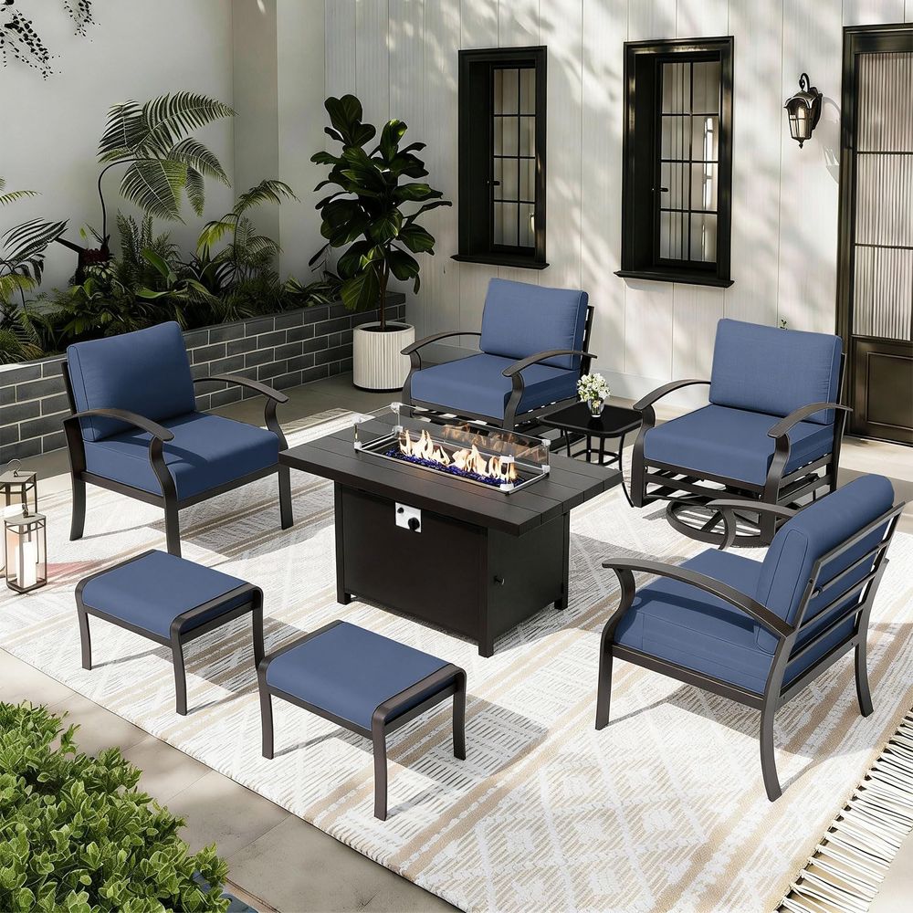 Aluminum Patio Furniture Set w - Outdoor Furniture With Fire Pit Table ulasan dan harga