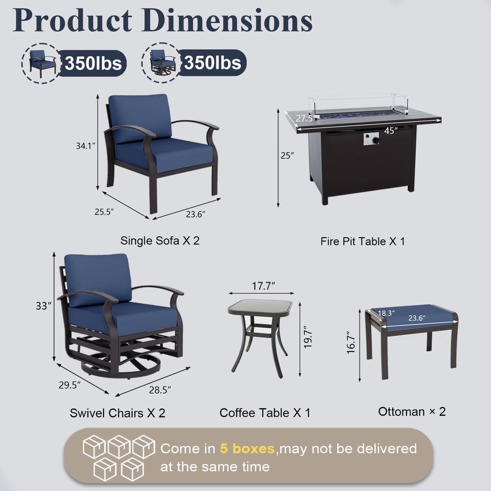 Aluminum Patio Furniture Set w - Outdoor Furniture With Fire Pit Table ulasan dan harga