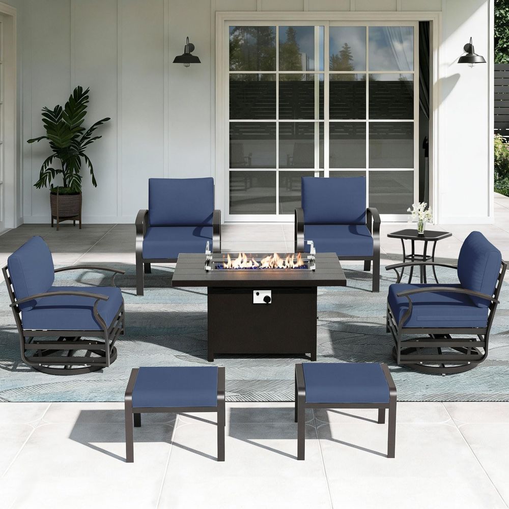Aluminum Patio Furniture Set w - Outdoor Furniture With Fire Pit Table ulasan dan harga