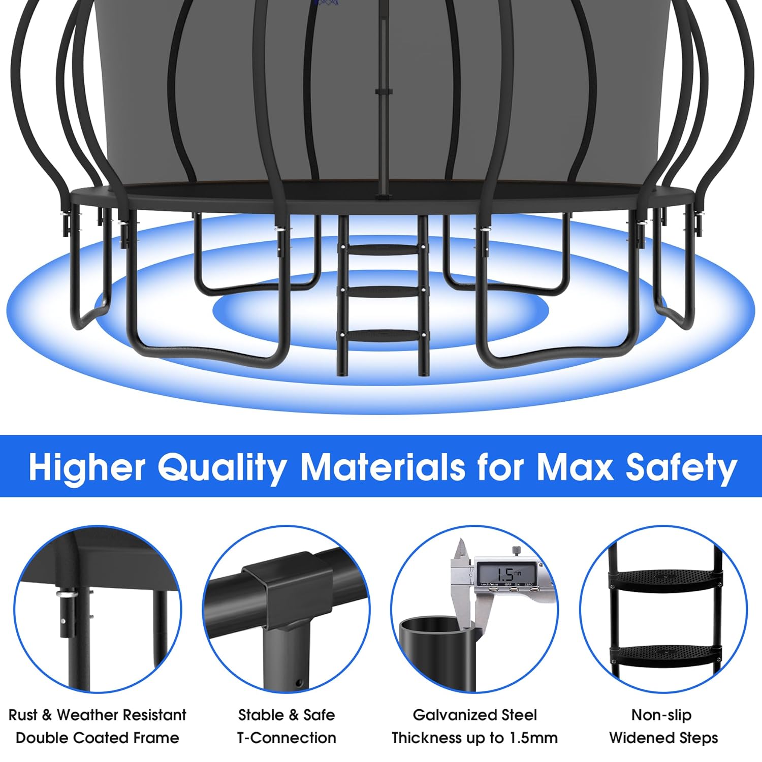 Large Outdoor Trampoline with  - Outdoor Furniture Fabric ulasan dan harga