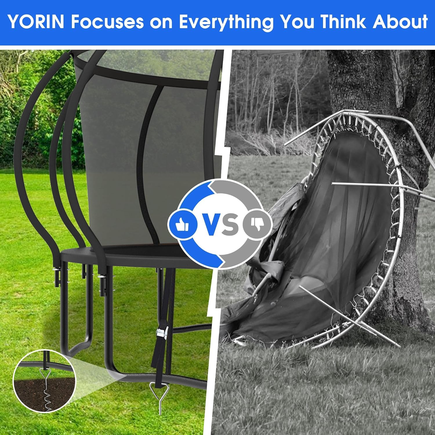 Large Outdoor Trampoline with  - Outdoor Furniture Fabric ulasan dan harga