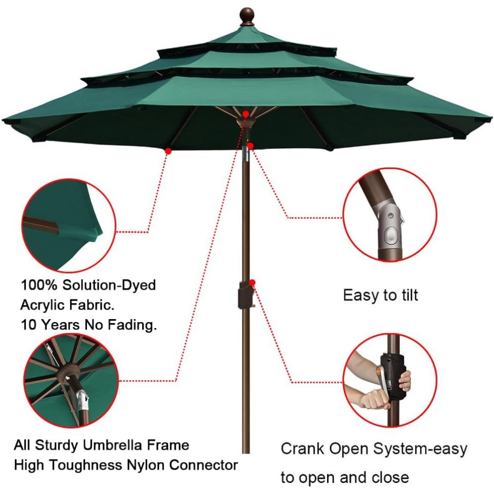 USA 10-Year-Non-Fading 9Ft 3 T - Outdoor Furniture Year Round ulasan dan harga
