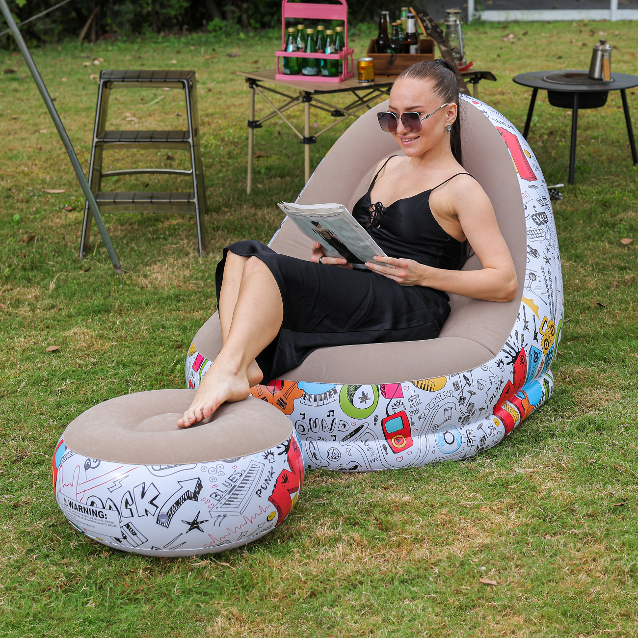 1PC Inflatable Lounger Chair w - Outdoor Furniture Sales ulasan dan harga