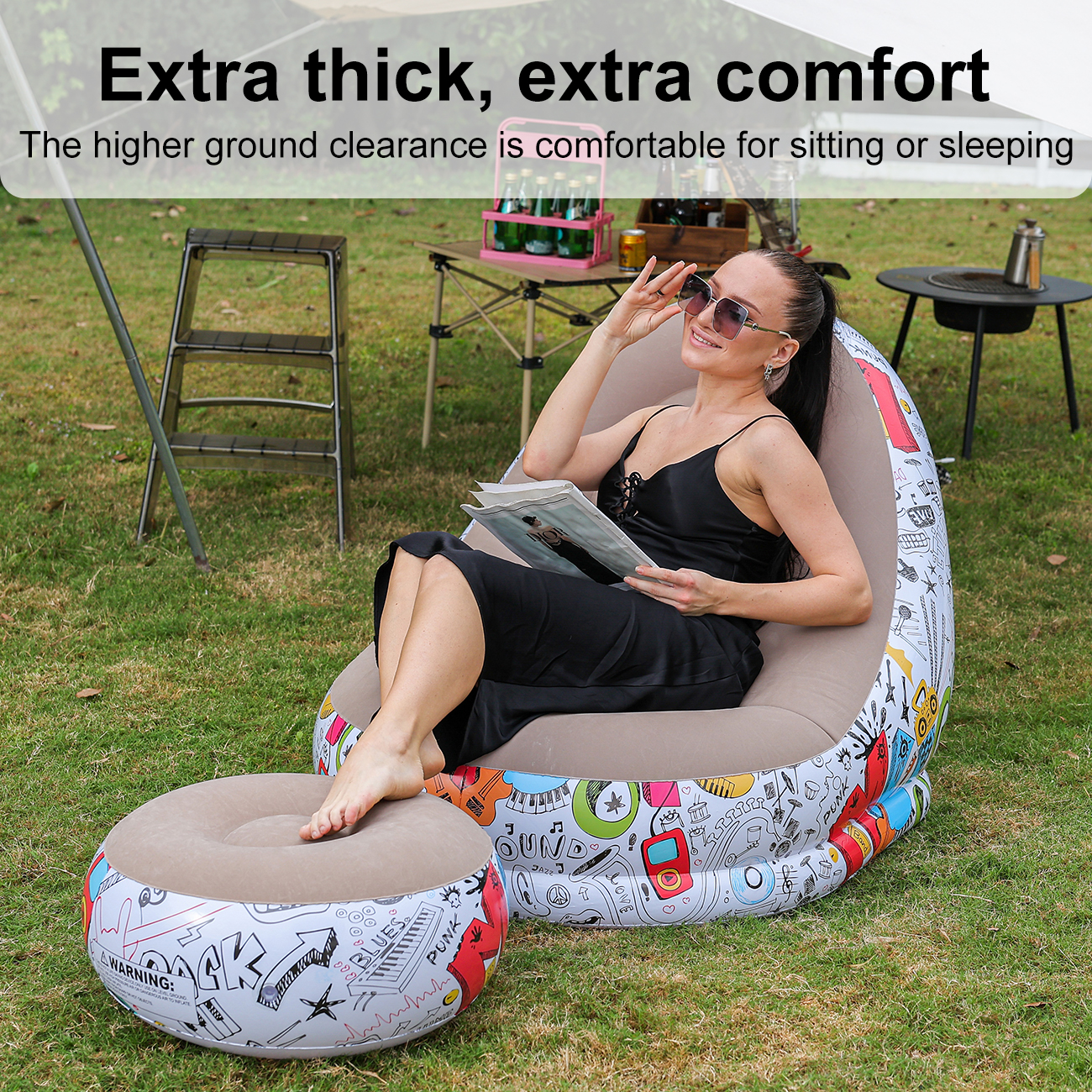 1PC Inflatable Lounger Chair w - Outdoor Furniture Sales ulasan dan harga