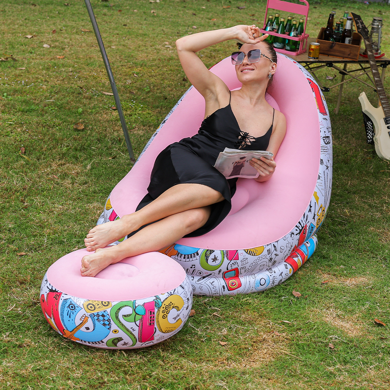 1PC Inflatable Lounger Chair w - Outdoor Furniture Sales ulasan dan harga