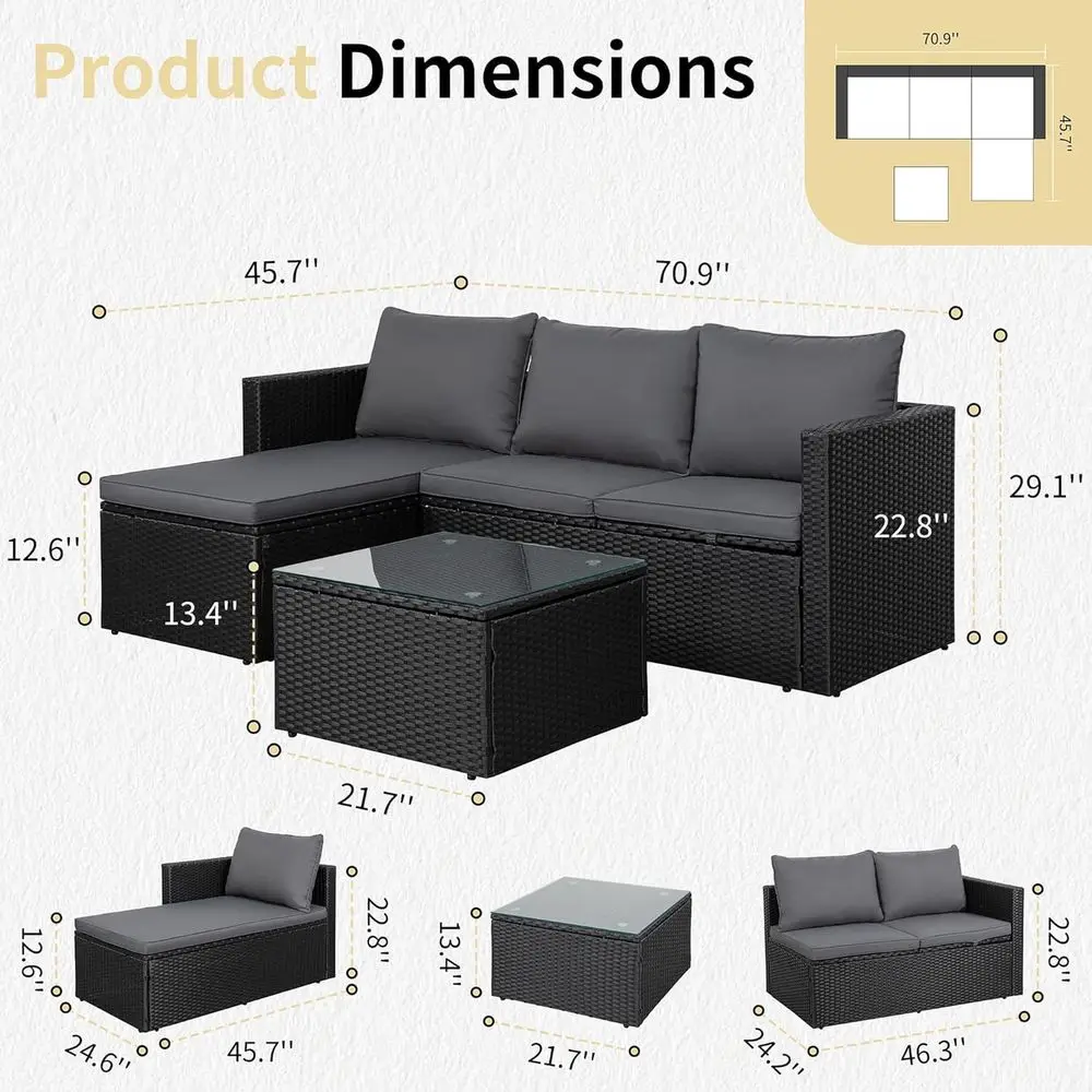 4-Piece Outdoor Patio Furnitur - Outdoor Furniture With Fire Pit Table ulasan dan harga