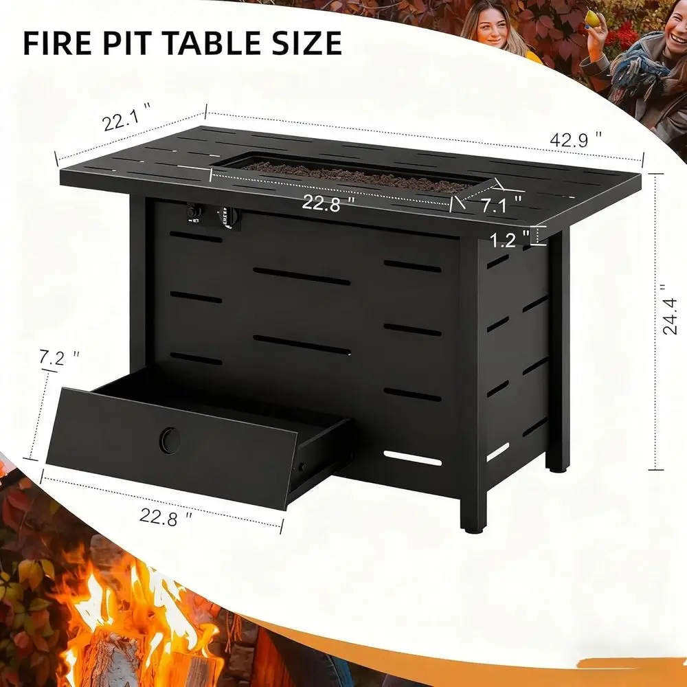 4-Piece Outdoor Patio Furnitur - Outdoor Furniture With Fire Pit Table ulasan dan harga