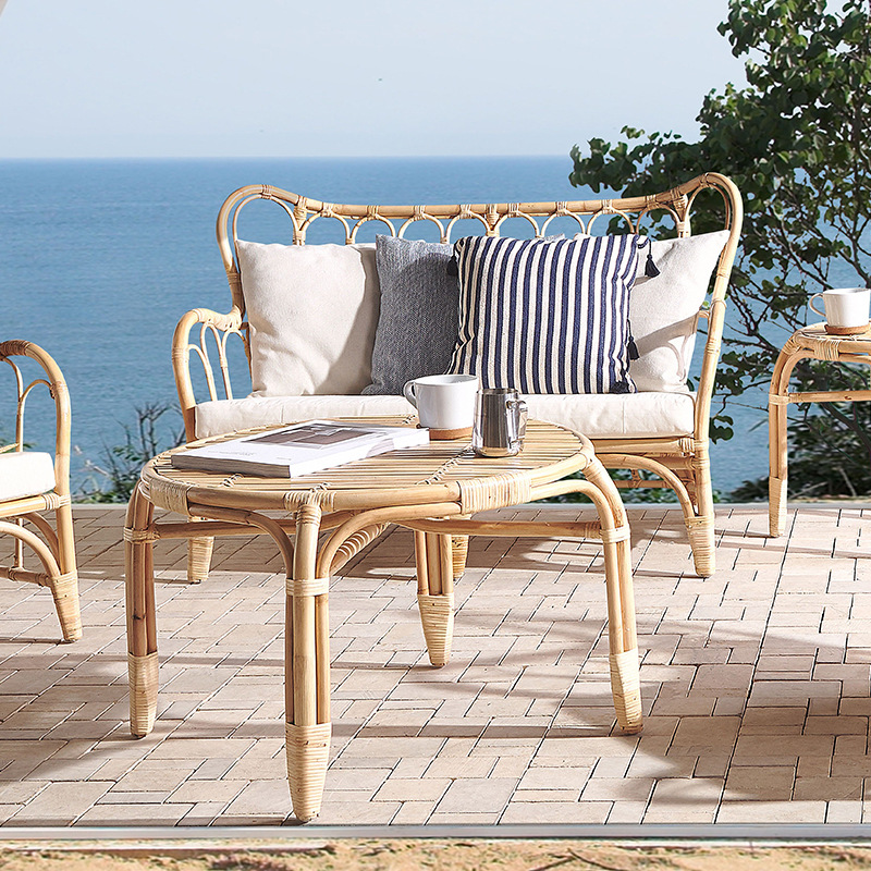 Custom Natural Real Rattan Sof - Outdoor Furniture Indonesia ulasan dan harga