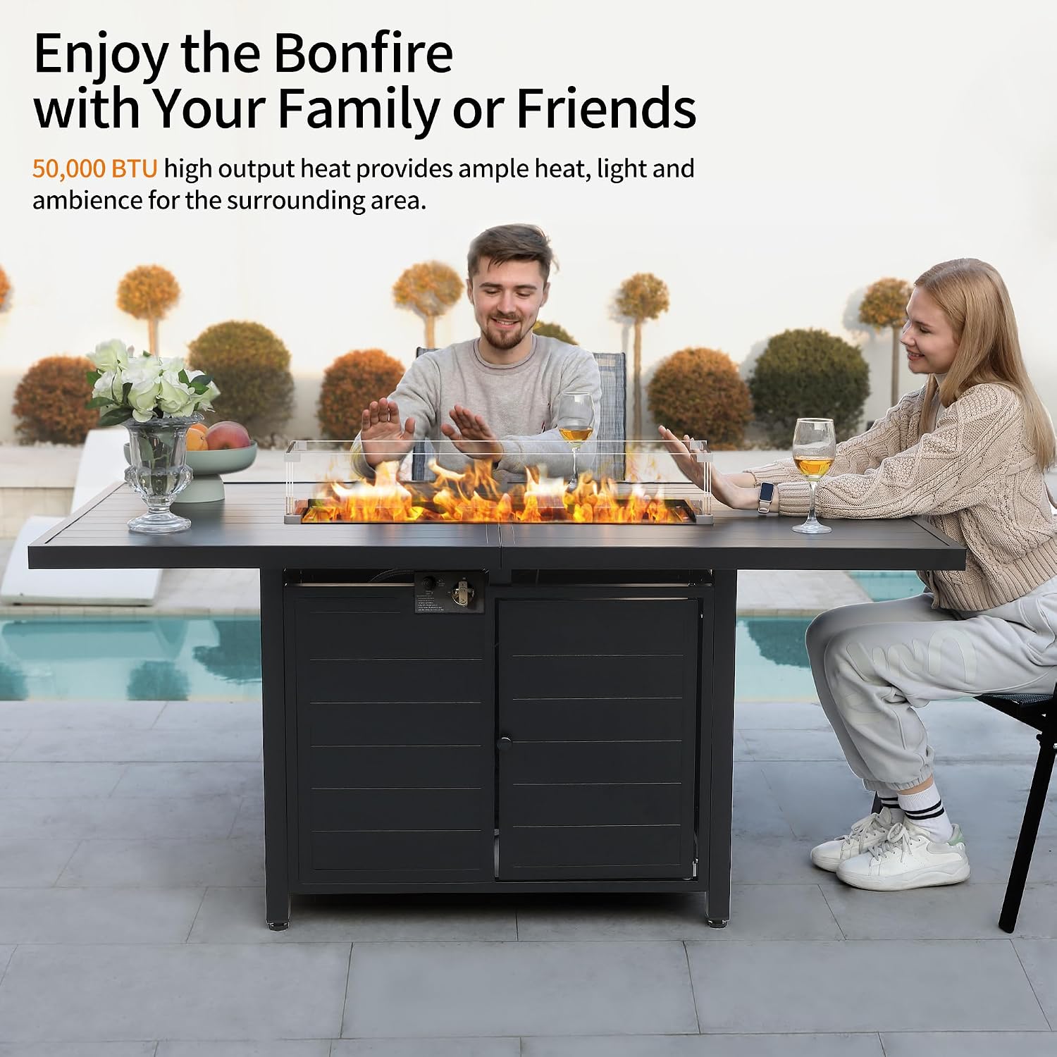 7 Pieces Patio Furniture Set w - Outdoor Furniture With Fire Pit Table ulasan dan harga