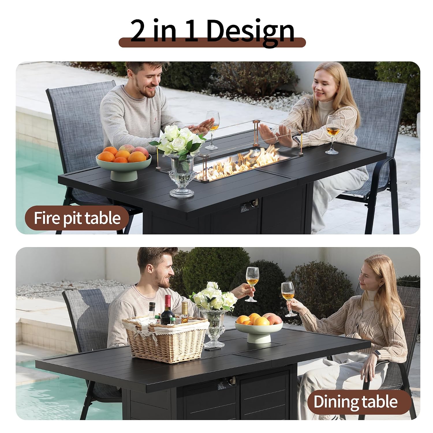 7 Pieces Patio Furniture Set w - Outdoor Furniture With Fire Pit Table ulasan dan harga