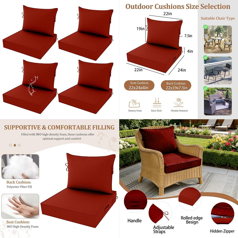 Deep Seat Cushions 22 x 24 x 4 - Outdoor Furniture Cushions 22 X 22 ulasan dan harga
