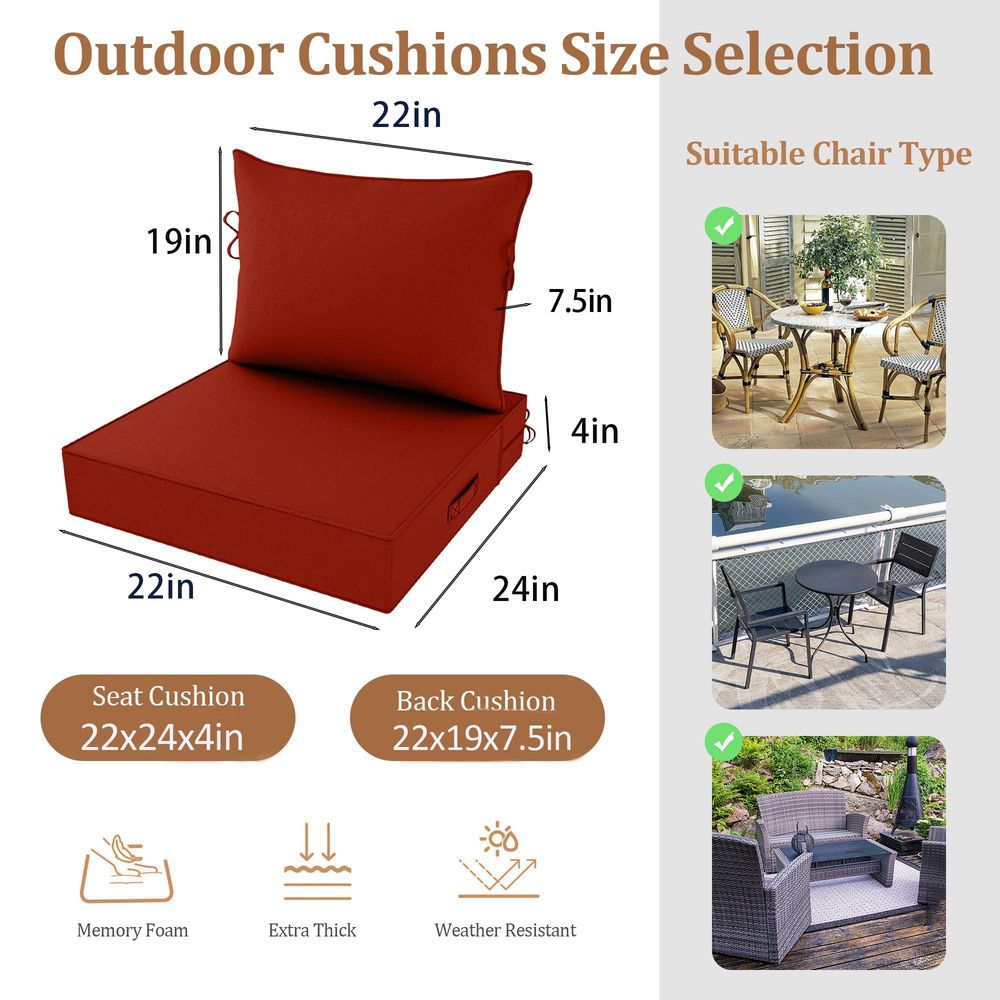 Deep Seat Cushions 22 x 24 x 4 - Outdoor Furniture Cushions 22 X 22 ulasan dan harga