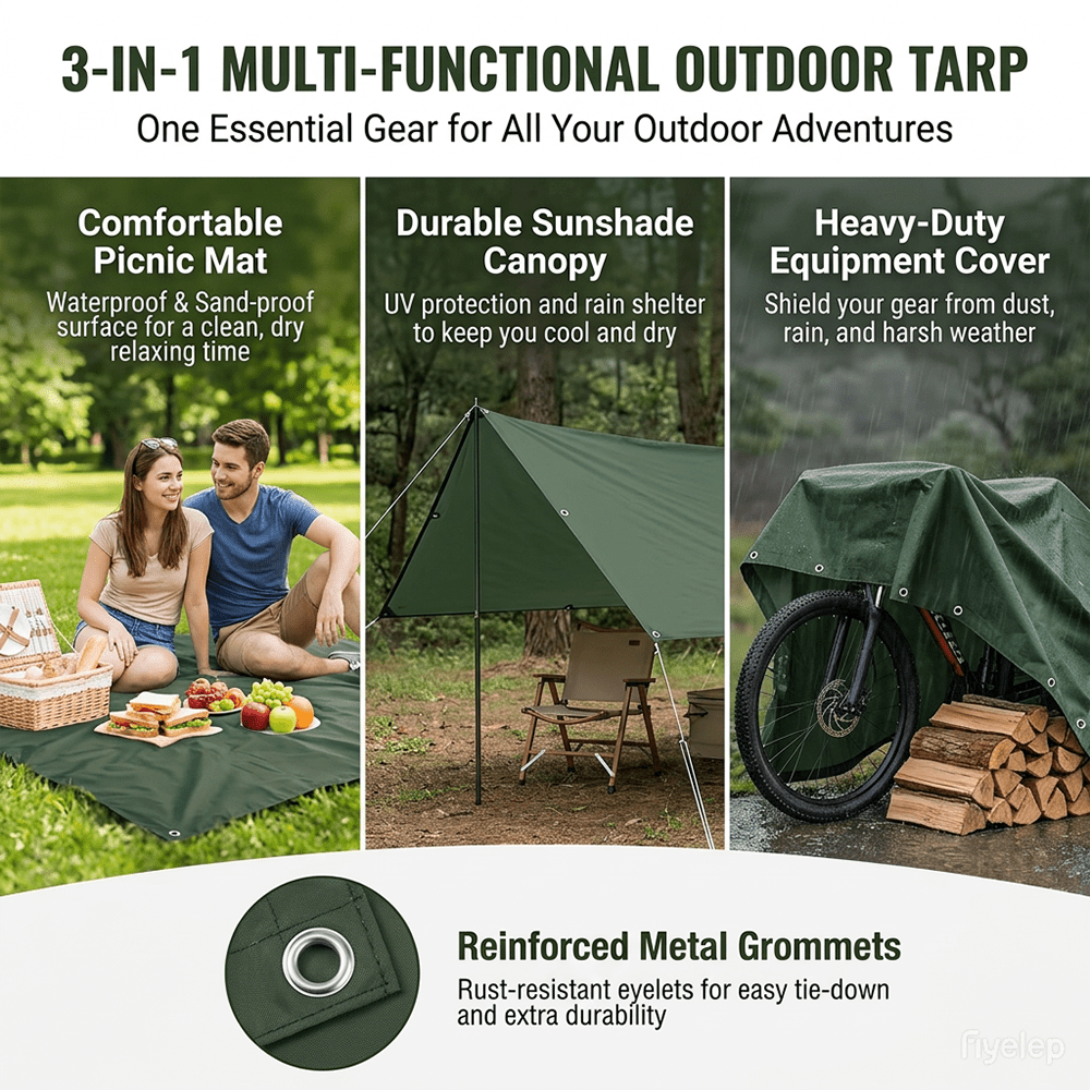 Outdoor Waterproof Tarp, Multi - Outdoor Furniture Sunbrella ulasan dan harga