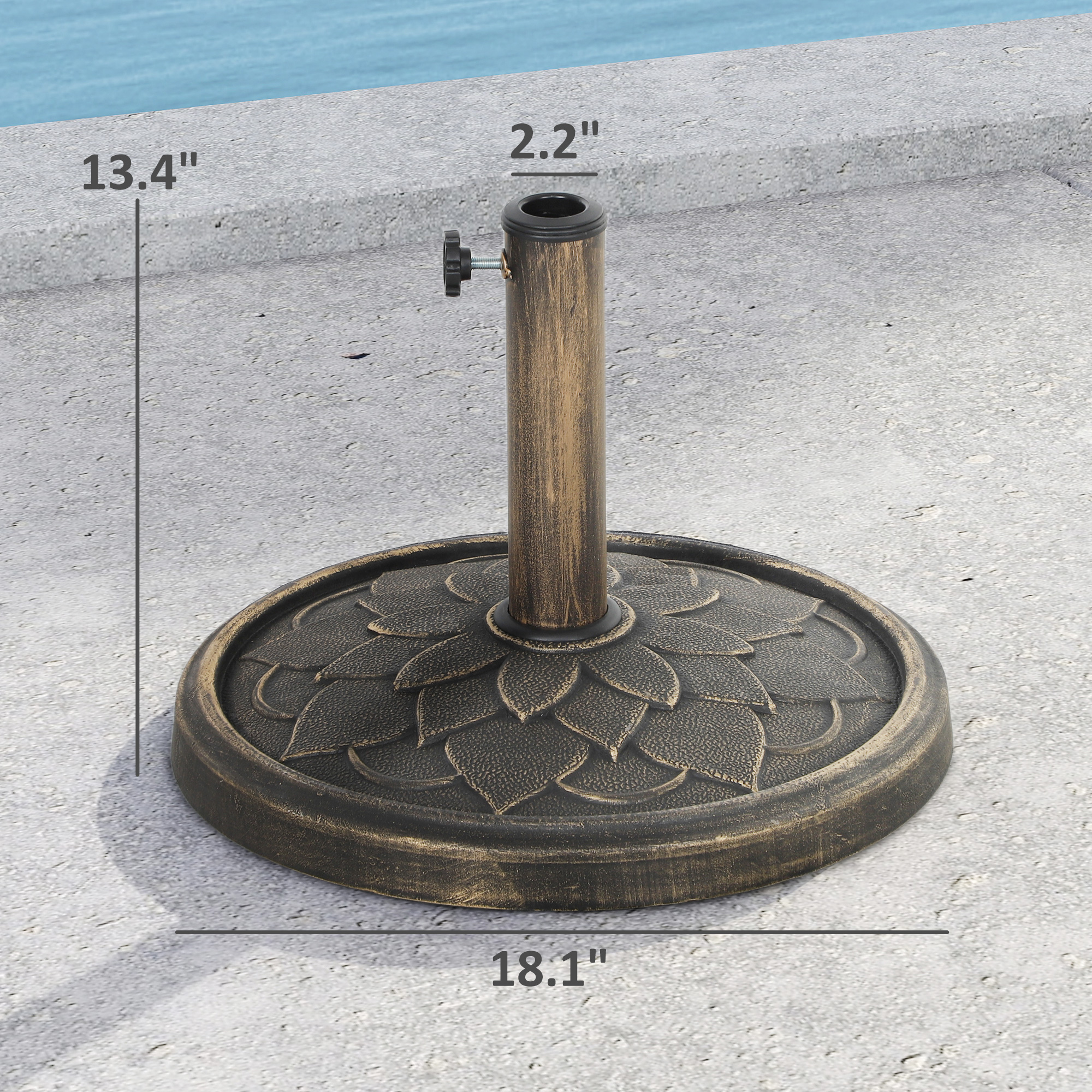 Round Patio Umbrella Base, 26  - Outdoor Furniture Year Round ulasan dan harga