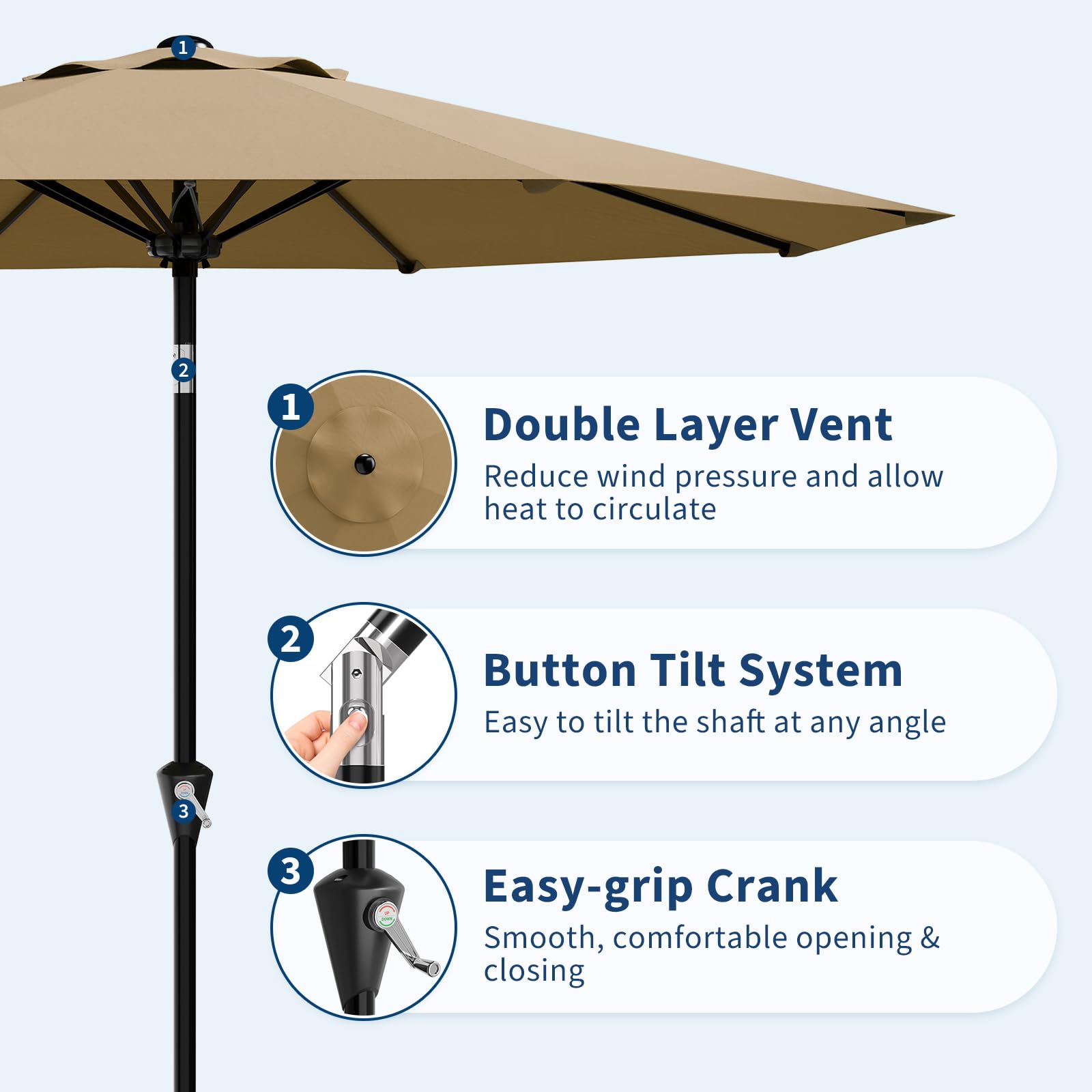 9FT Patio Umbrella - Outdoor T - Outdoor Furniture Sunbrella ulasan dan harga