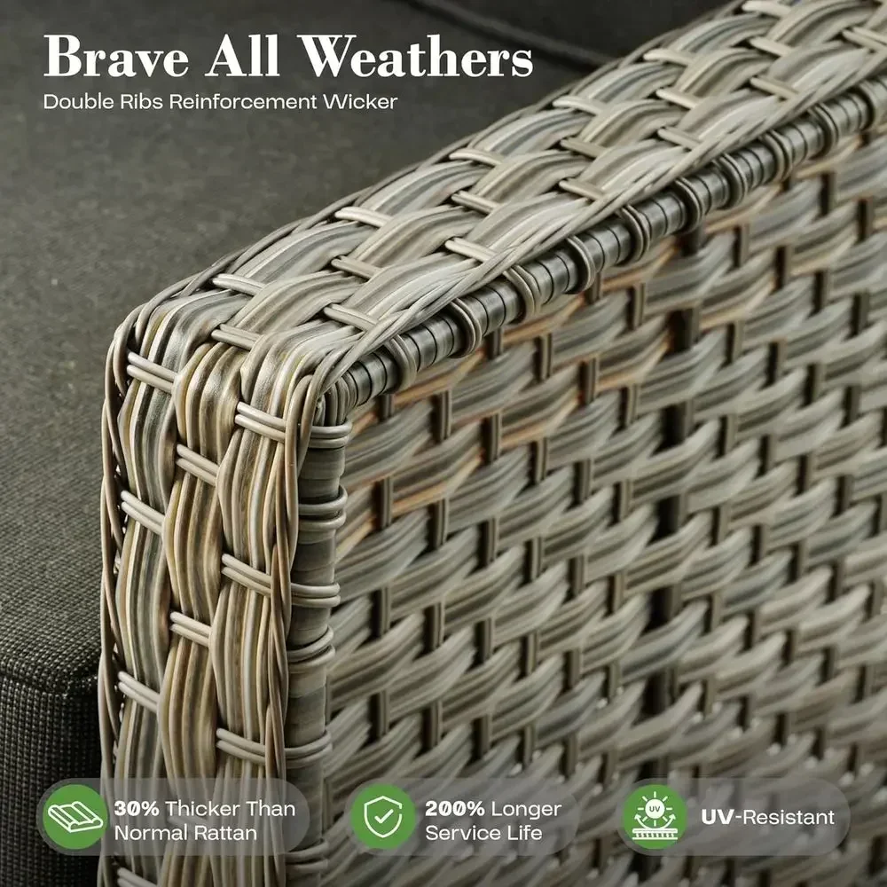 6-Piece Outdoor Wicker Patio F - Outdoor Furniture With Fire Pit Table ulasan dan harga